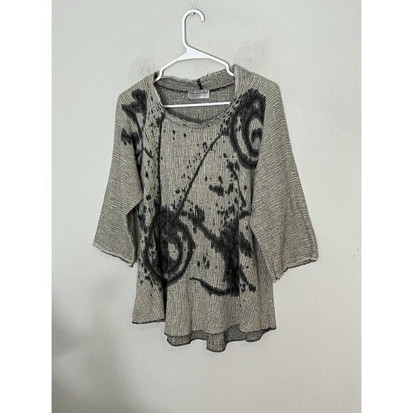 Monika Astara Joy Tunic Top Size Small Medium Gray Black - Picture 1 of 12
